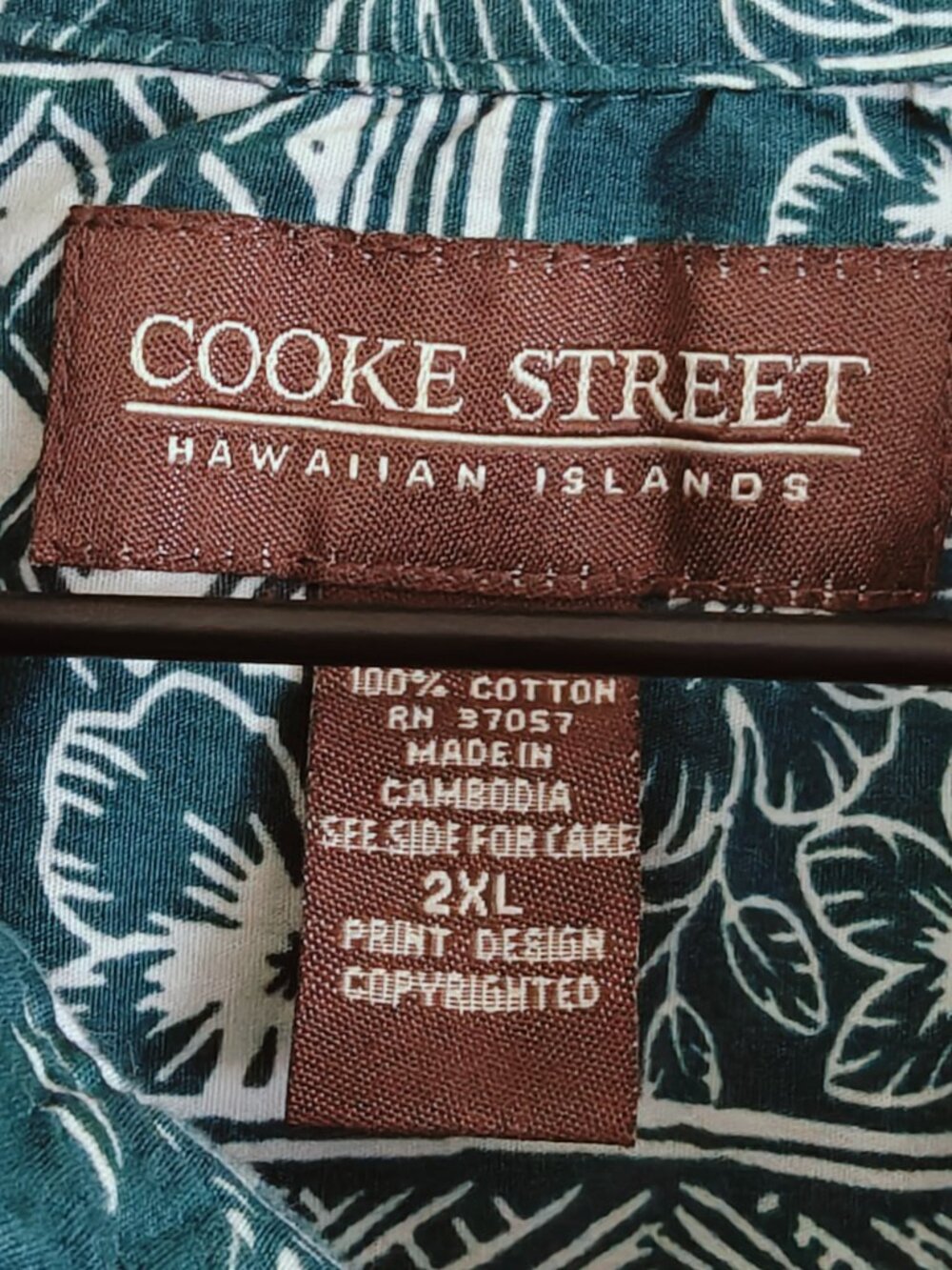Cooke Street Hawaiian Aloha Shirt 100% Cotton Floral Tikki Geometric Sz. 2XL - Picture 5 of 5